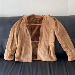 Esprit furry leather coat